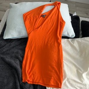 Orange cocktail dress